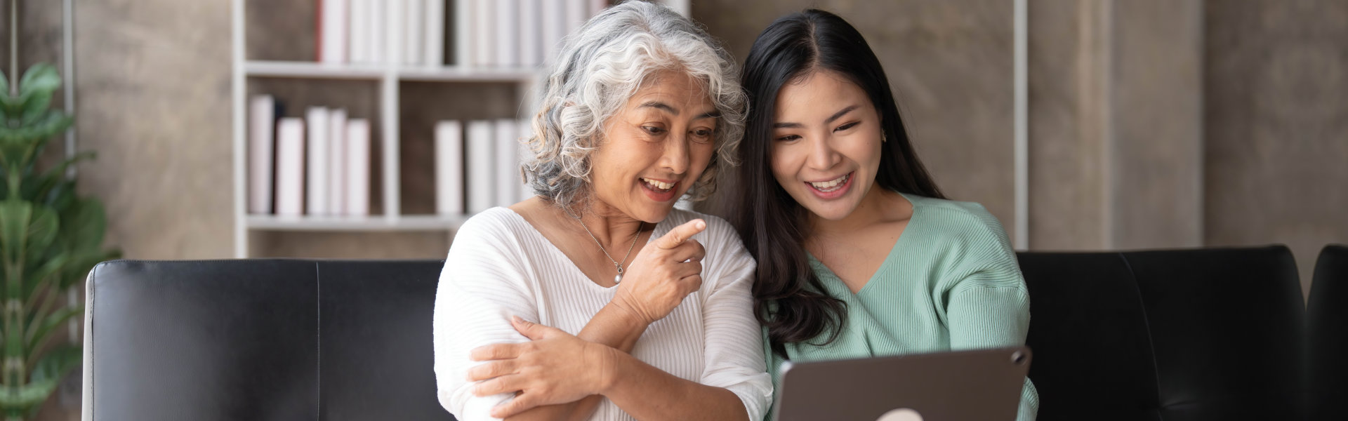 woman with her senior mother